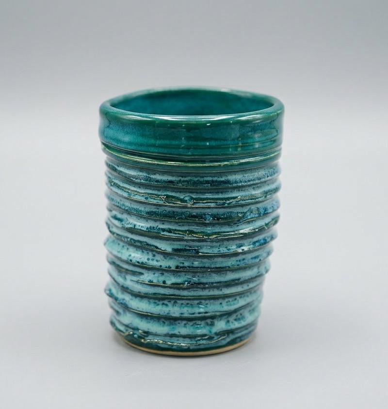Teal Ridged Tumbler