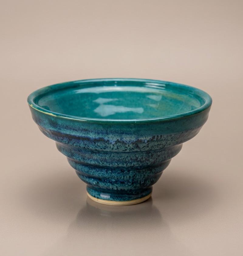 Teal Ridged Bowl