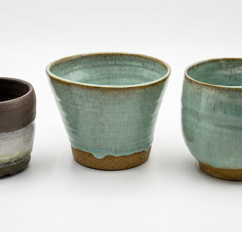 Celadon & Dark Clay Cups