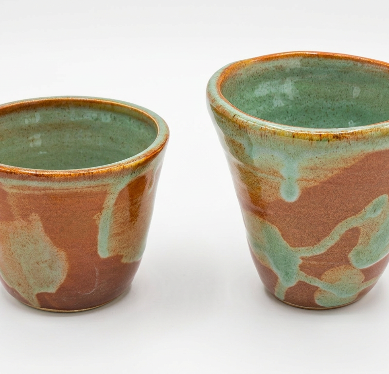 Copper & Green Cups