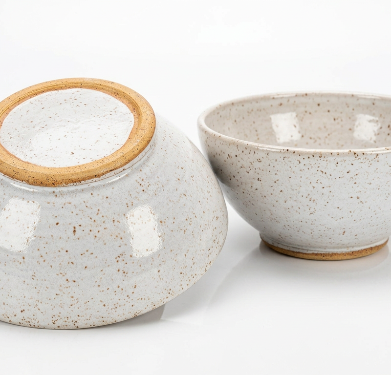 Speckled White Bowls — Detail